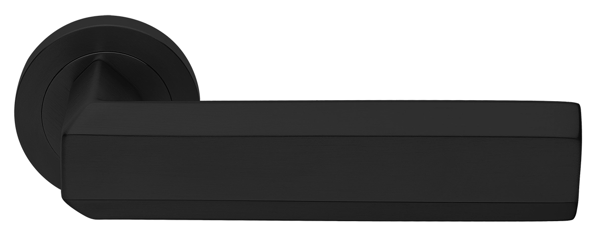 Ручка дверная HARMONY R2 NERO раздельная на круглой розетке, цвет - черный фото купить Севастополь