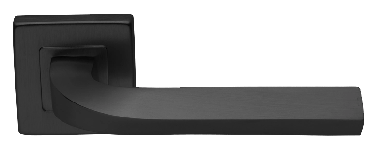 Ручка дверная TENDER S3 NERO раздельная на квадратной розетке, цвет - черный фото купить Севастополь