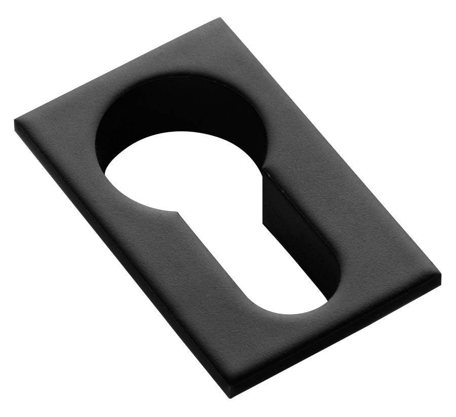 Накладка на евроцилиндр LUX-KH-SM NERO-ST квадратная невидимая, цвет - черный soft-touch фото купить Севастополь