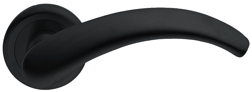 Ручка дверная ARCH R4 NERO раздельная на круглой розетке, цвет - черный фото купить Севастополь