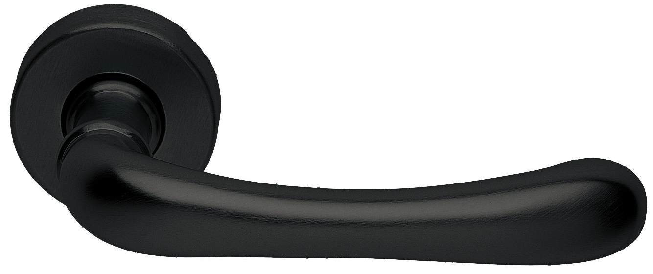 Ручка дверная RING R3-E NERO раздельная на круглой розетке, цвет - черный фото купить Севастополь