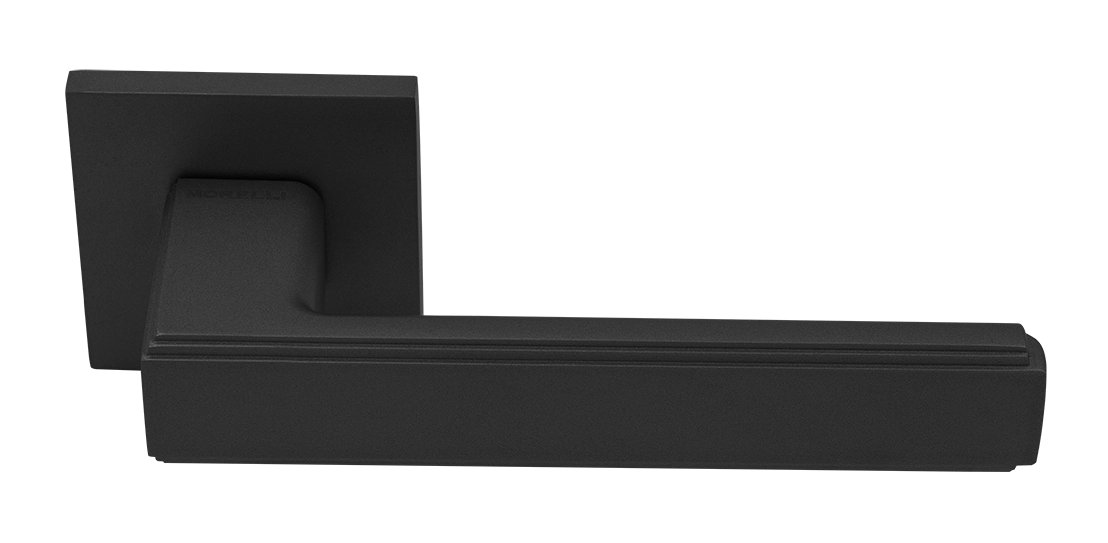 Ручка дверная MH-64-S6 BL STEPS на квадратной розетке 6 мм, цвет черный фото купить Севастополь