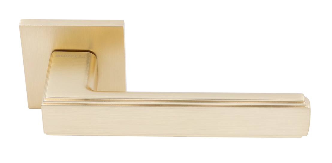 Ручка дверная MH-64-S6 MSG STEPS на квадратной розетке 6 мм, цвет матовое сатинированное золото фото купить Севастополь
