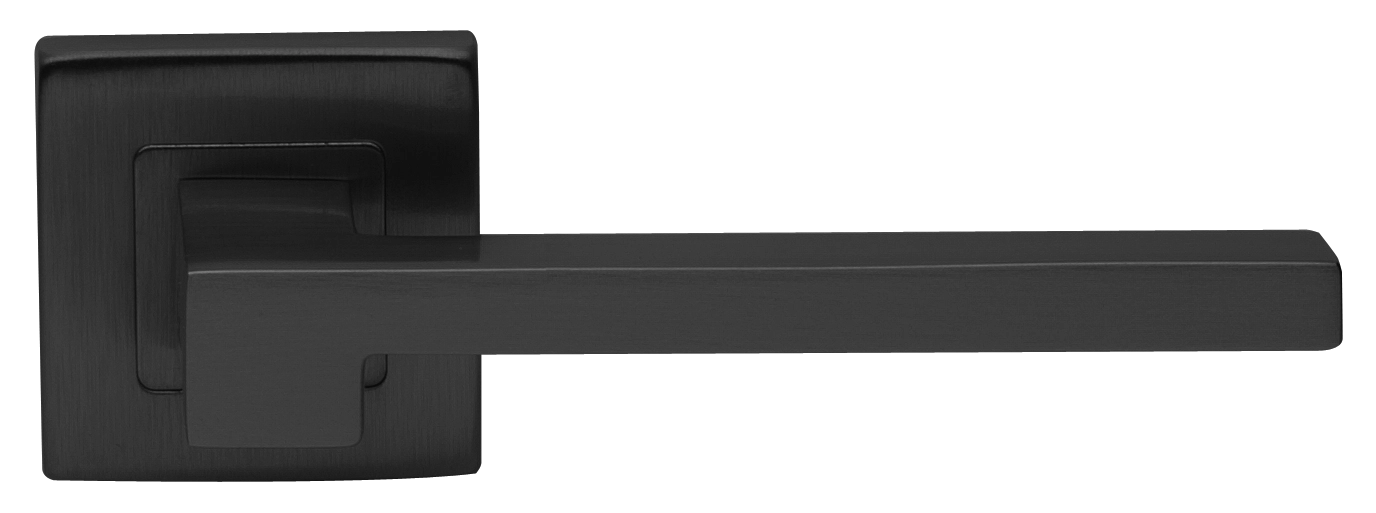 Ручка дверная STONE S3 NERO раздельная на квадратной розетке, цвет черный, латунь фото купить в Севастополе