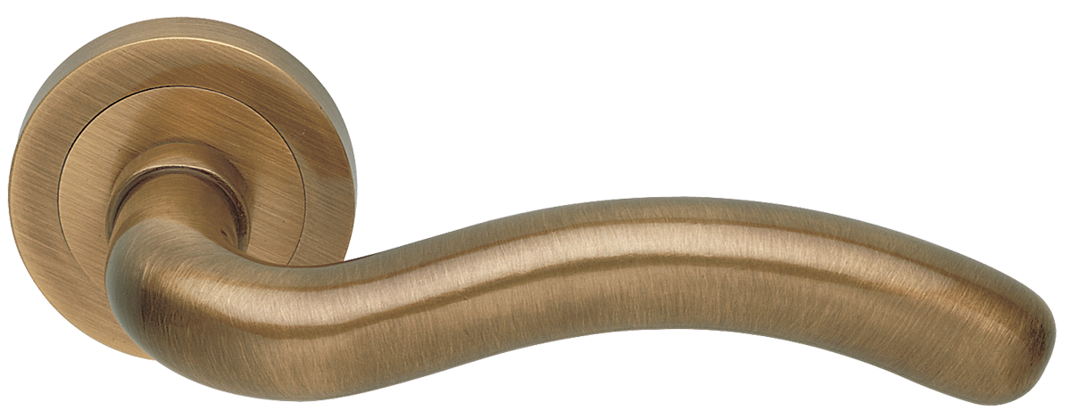 Ручка дверная SNAKE R2 BGO раздельная на круглой розетке, цвет - матовая бронза фото купить в Севастополе
