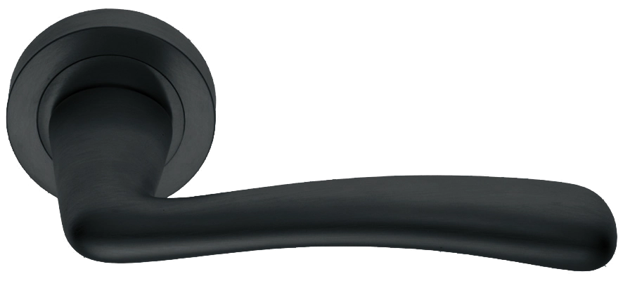 Ручка дверная COCKATOO R2 NERO раздельная на круглой розетке, цвет - черный фото купить в Севастополе