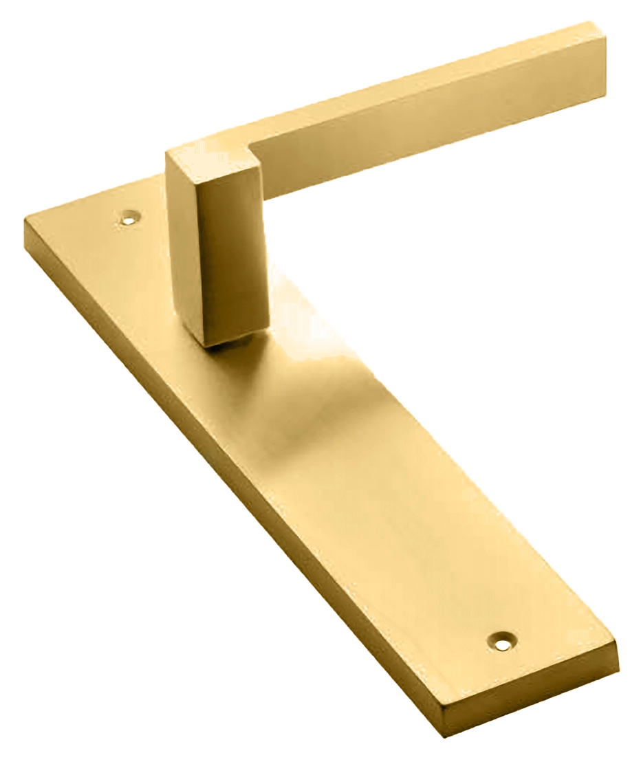 Ручка дверная на планке STONE PL OSA, цвет матовое золото, латунь фото купить в Севастополе