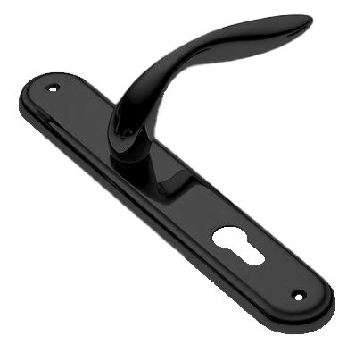 Ручка дверная на планке LEON PL NERO, цвет черный, латунь фото купить в Севастополе