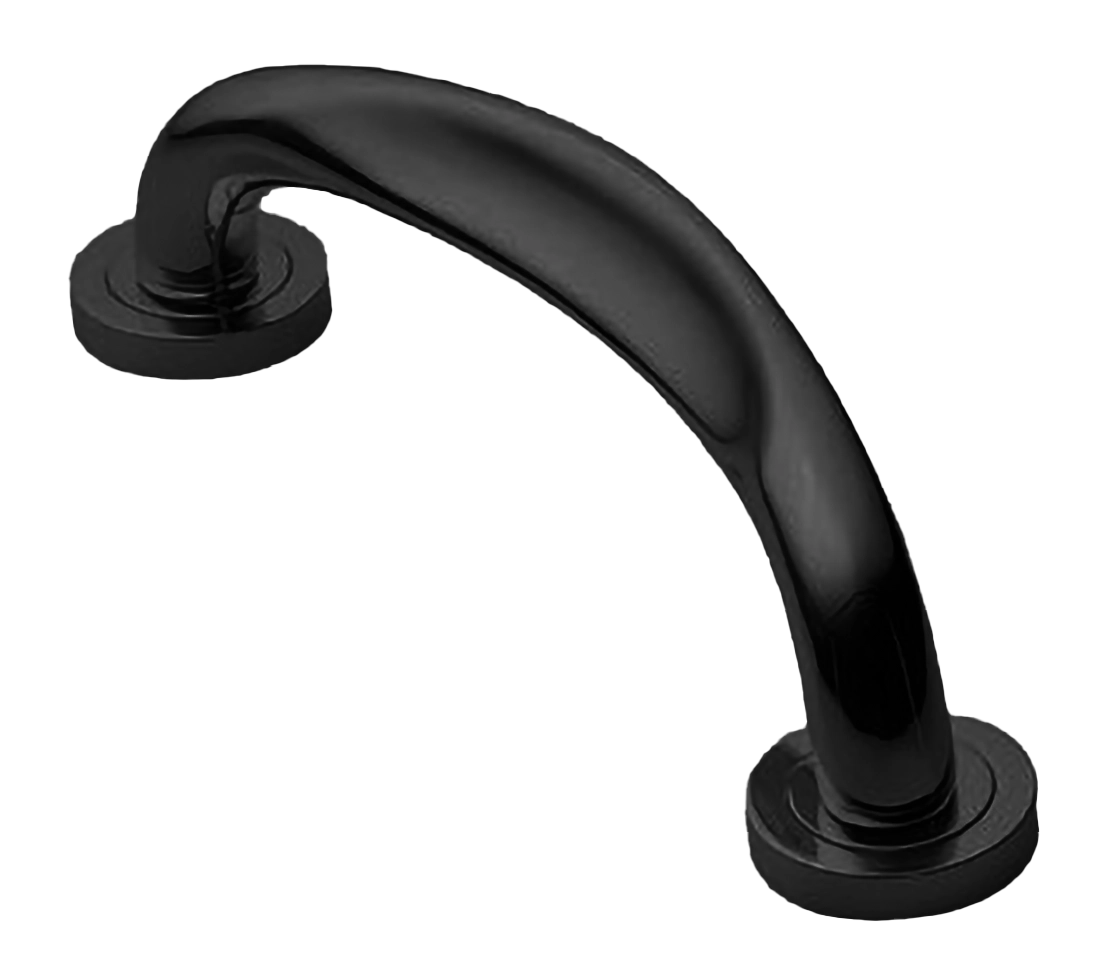 Ручка-скоба дверная RAFT PH NERO на круглой розетке, цвет черный, латунь фото купить в Севастополе