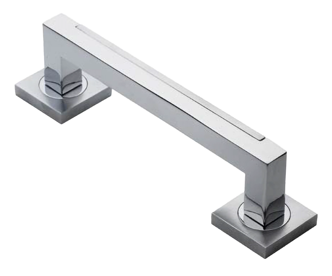 Ручка-скоба дверная ISLAND PH CRO на квадратной розетке на квадратной розетке, цвет хром, латунь фото купить в Севастополе