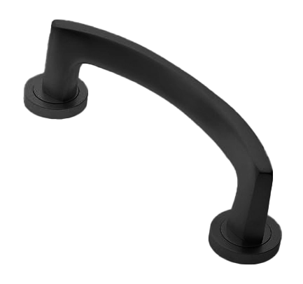 Ручка-скоба дверная WIND PH NERO на круглой розетке, цвет черный, латунь фото morelli Севастополь