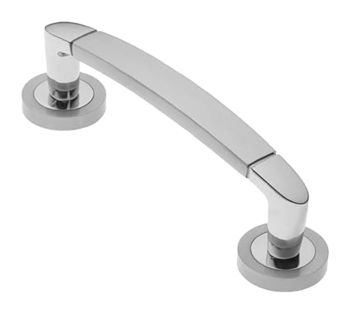 Ручка-скоба дверная SAIL PH CSA/CRO на круглой розетке, цвет матовый хром/хром, латунь фото купить в Севастополе