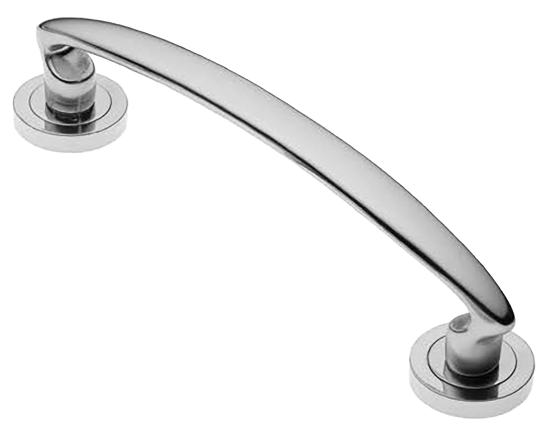 Ручка-скоба дверная FLAMINGO PH CRO на круглой розетке, цвет хром, латунь фото купить в Севастополе