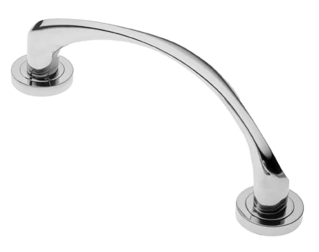 Ручка-скоба дверная COBRA PH CRO на круглой розетке, цвет хром, латунь фото купить в Севастополе