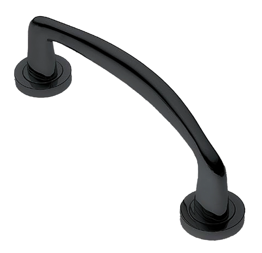 Ручка-скоба дверная COCKATOO PH NERO на круглой розетке, цвет черный, латунь фото купить в Севастополе