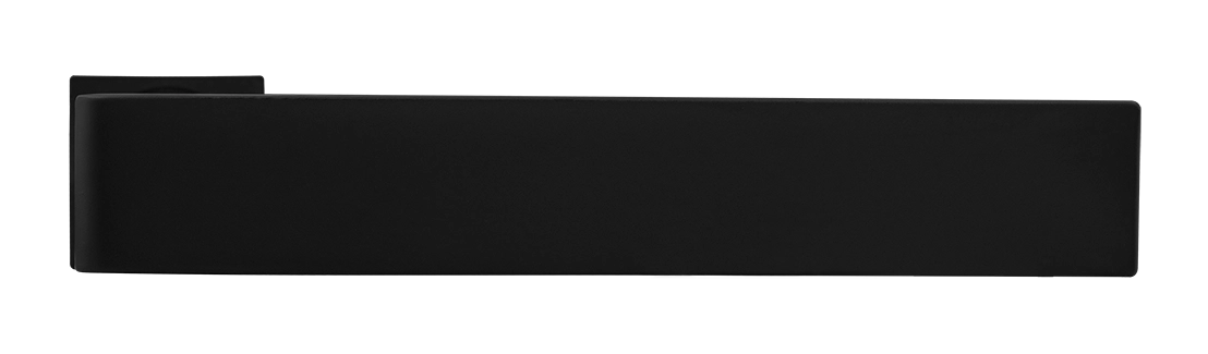 Ручка дверная HORIZONT-SM NERO-ST с невидимой квадратной розеткой, цвет черный soft-touch, ЦАМ фото купить в Севастополе