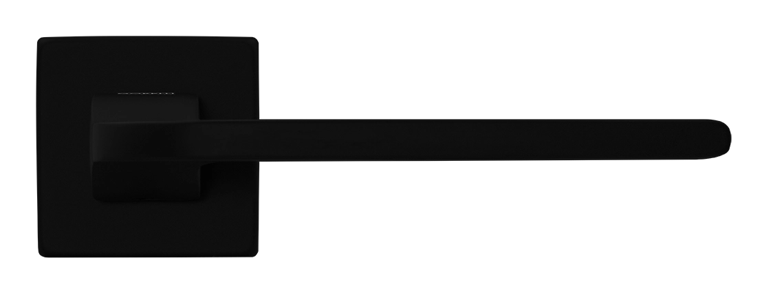 Ручка дверная SPUTNIK S5 NERO-ST на квадратной розетке, цвет черный soft-touch, ЦАМ фото купить в Севастополе