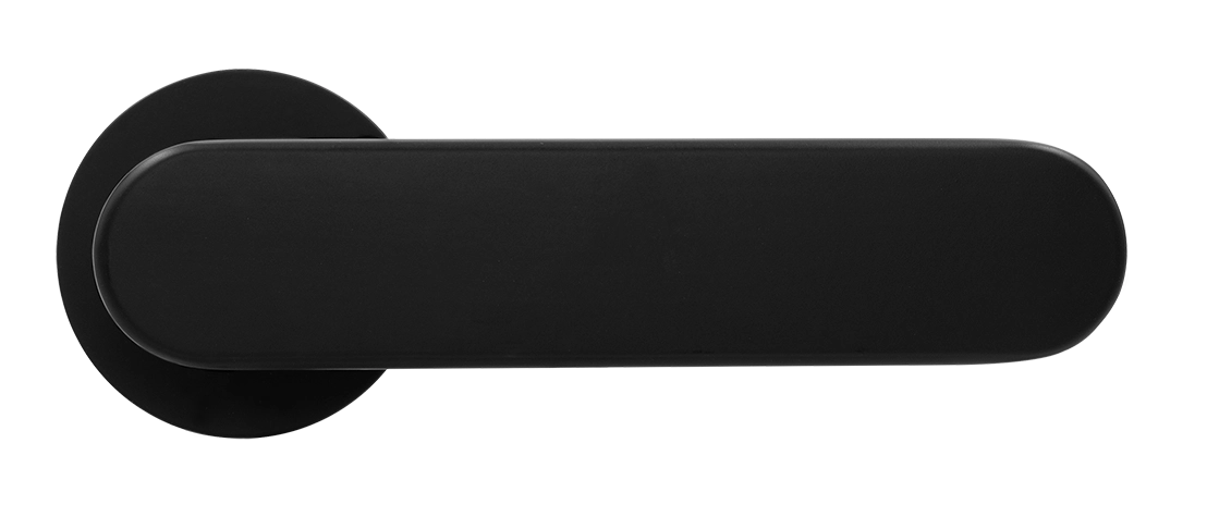 Ручка дверная MH-65-R6 R6 SEMPIONE BL на круглой розетке, цвет черный фото купить в Севастополе