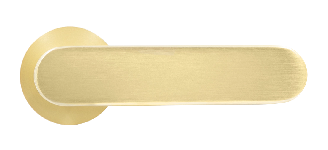 Ручка дверная MH-65-R6 SEMPIONE MSG на круглой розетке, цвет матовое сатинированное золото фото купить в Севастополе