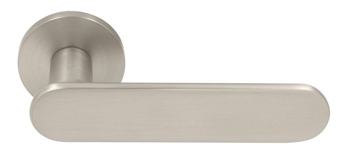 Ручка дверная MH-65-R6 SEMPIONE MSN на круглой розетке, цвет матовый сатинированный никель фото купить Севастополь