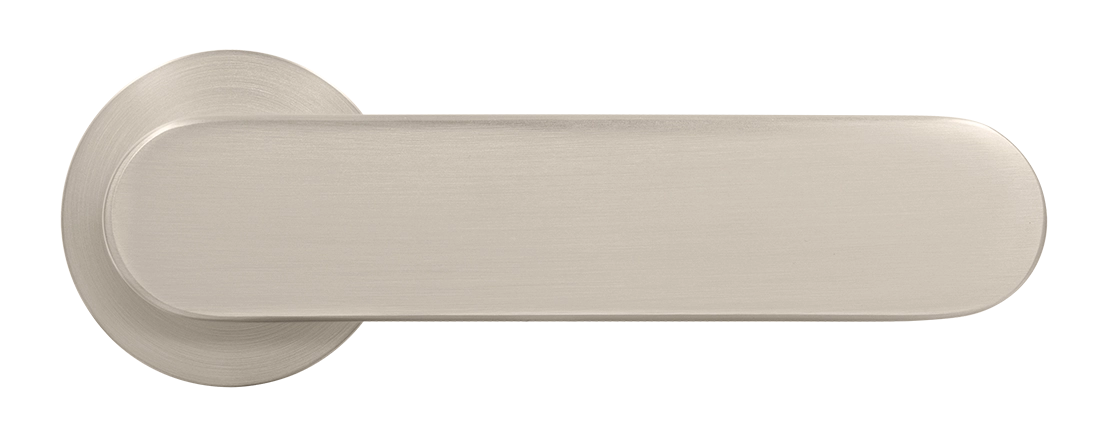 Ручка дверная MH-65-R6 SEMPIONE MSN на круглой розетке, цвет матовый сатинированный никель фото купить в Севастополе