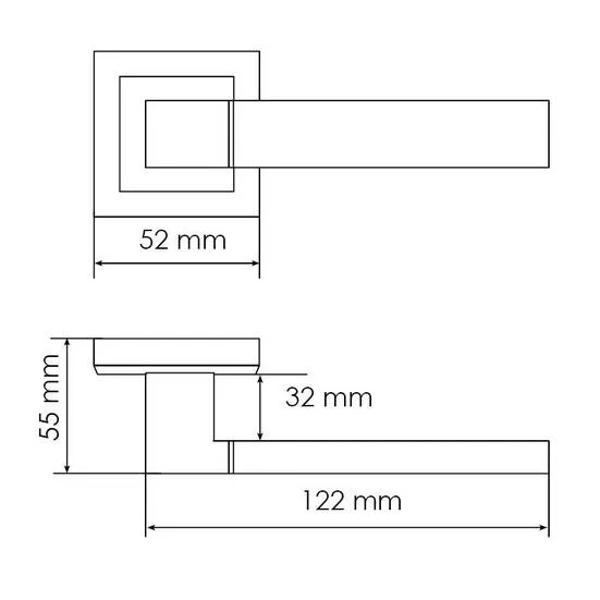 Комплект дверных ручек MH-28 BL-S + сантехническая завертка MH-WC-S BL + защёлка бесшумная 1895P BL + петли врезные универсальные MSN 100X70X2.5-4BB BL (2шт), цвет черный фото купить в Севастополе