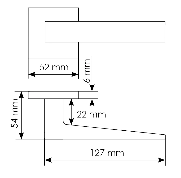 Комплект дверных ручек MH-54-S6 GR + завертка сантехническая MH-WC-S6 GR + защёлка бесшумная M1895P GR + петли врезные универсальные MSN 100X70X2.5-4BB GR (2шт), цвет графит фото купить в Севастополе