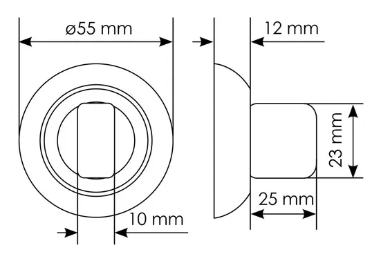 Комплект дверных ручек MH-03 BL с заверткой MH-WC BL + магнитный замок M1895 BL, цвет черный  фото дверная фурнитура Севастополь