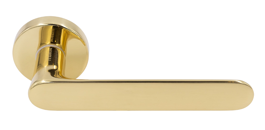 Ручка дверная LE BOAT R5 OTL раздельная на круглой розетке, цвет золото, латунь фото купить Севастополь