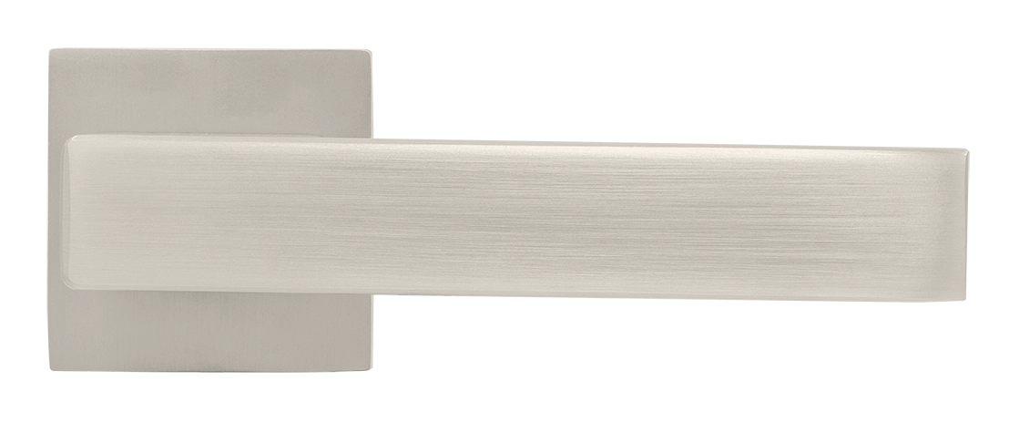 Ручка дверная LOT MH-56-S6 MSN раздельная на квадратной розетке 6 мм, цвет матовый сатинированный никель, ЦАМ фото купить в Севастополе