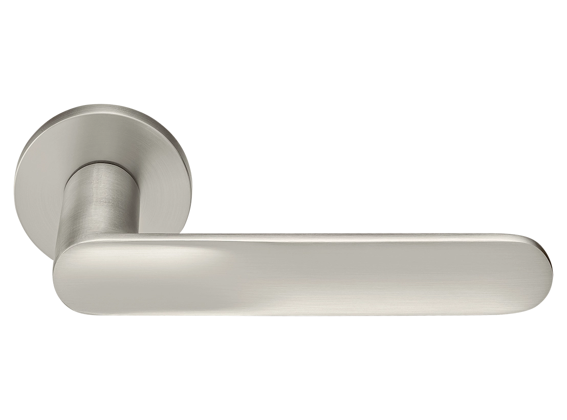 Ручка дверная GARAK MH-59-R6 MSN раздельная на круглой розетке 6 мм, цвет матовый сатинированный никель, ЦАМ фото купить Севастополь