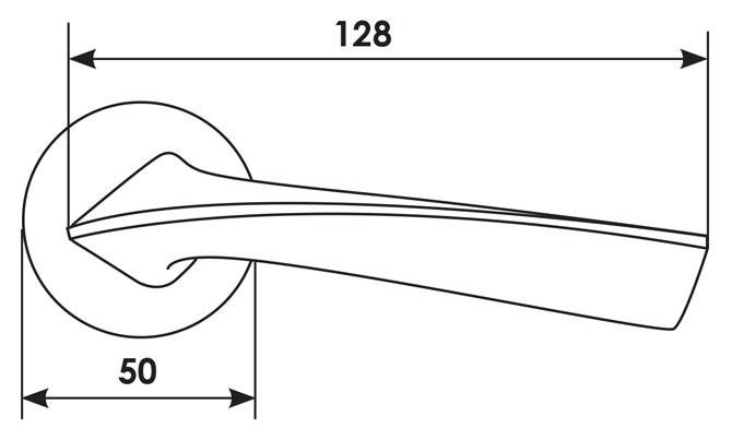 Ручка дверная COMETA R5 NIS раздельная на круглой розетке, цвет матовый никель, ЦАМ фото купить в Севастополе