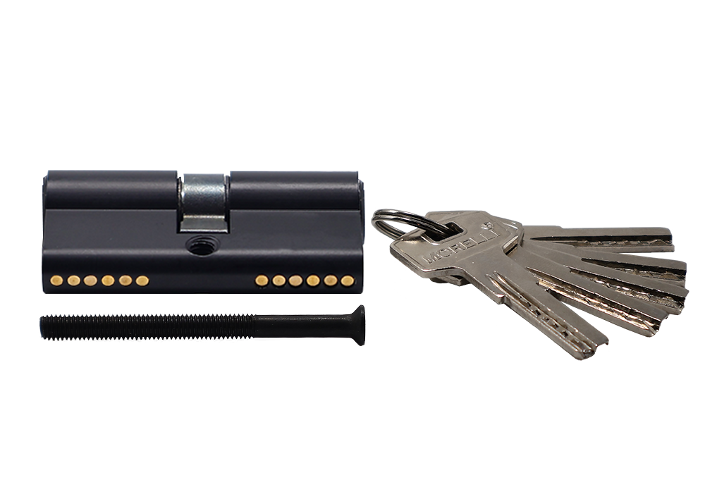 Ключевой цилиндр высокой секретности HS 60C BL (60мм) цвет черный фото купить в Севастополе