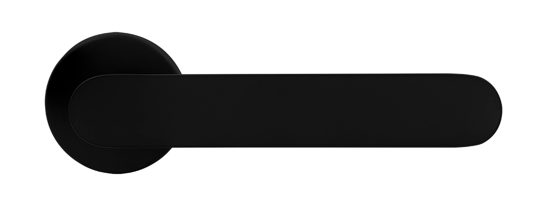 Ручка дверная LE BOAT R5 NERO-ST раздельная на круглой розетке, цвет черный soft-touch, латунь фото купить в Севастополе