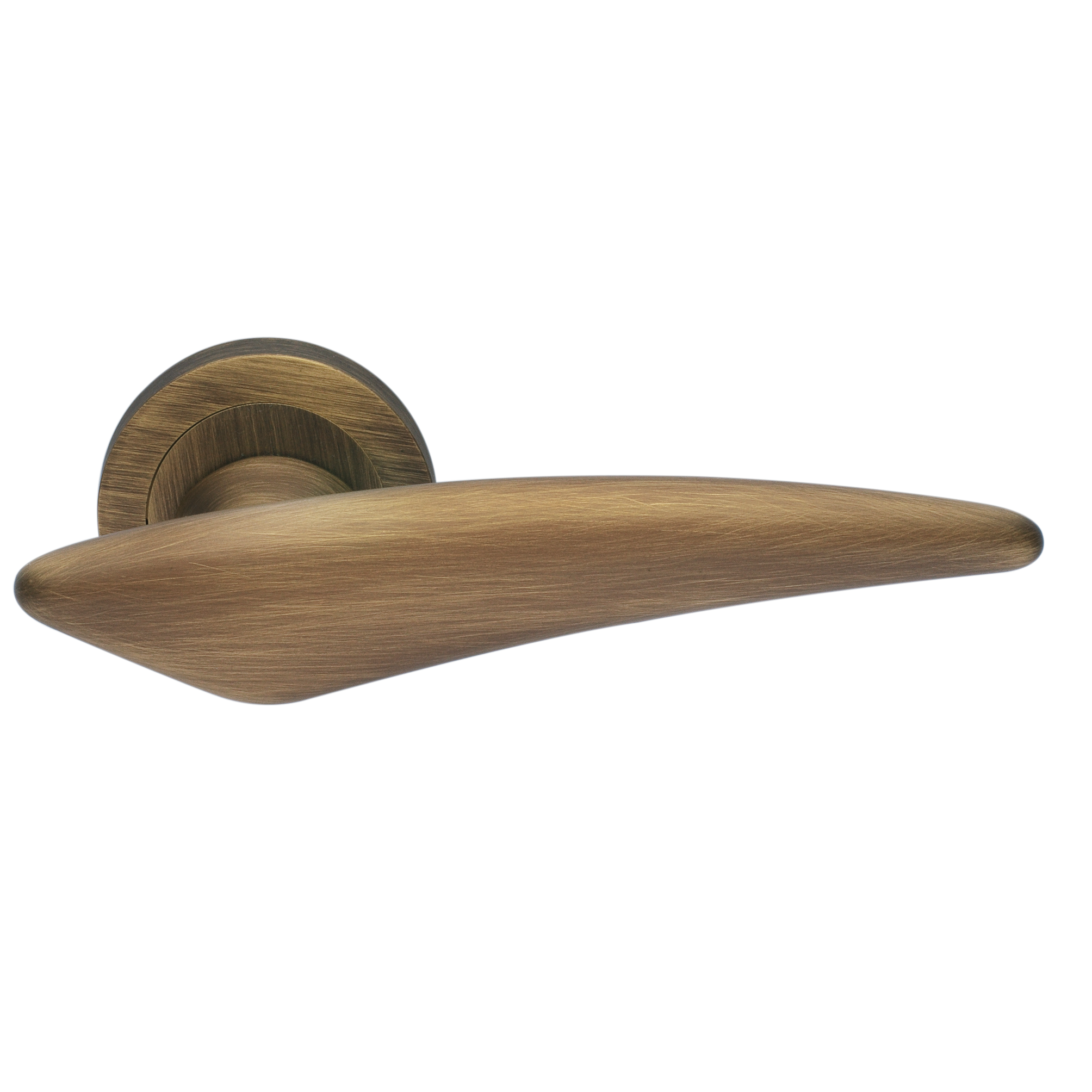 Ручка дверная BOLID R2 BGO раздельная на круглой розетке, цвет матовая бронза, латунь фото купить Севастополь