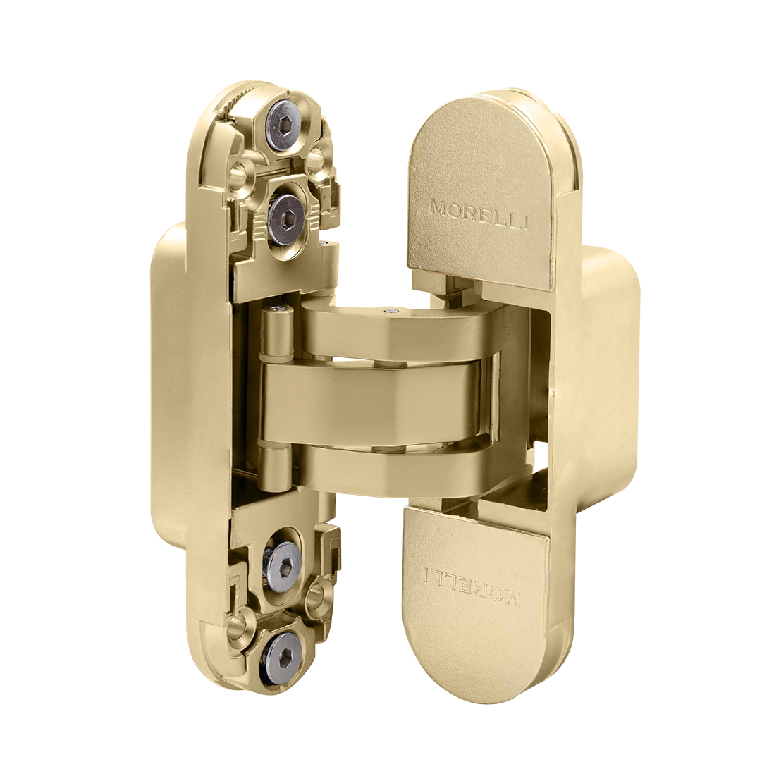 Петля скрытая HH-24 MSG врезная с 3D-регулировкой вес полотна до 40 кг, цвет матовое сатинированное золото фото купить в Севастополе