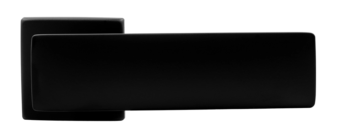 Ручка дверная SPACE S5 NERO-ST на квадратной розетке, цвет черный soft-touch, ЦАМ фото купить в Севастополе