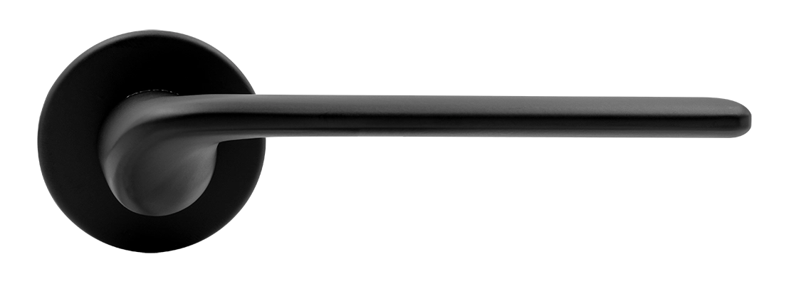 Ручка дверная TOMORROW R5 NERO-ST на круглой розетке, цвет черный soft-touch, ЦАМ фото купить в Севастополе