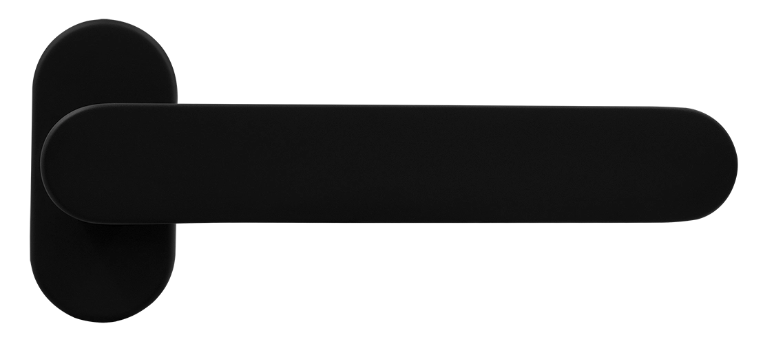 Ручка оконная LE BOAT W1 NERO-ST на прямоугольной розетке, цвет черный soft-touch, латунь фото купить Севастополь