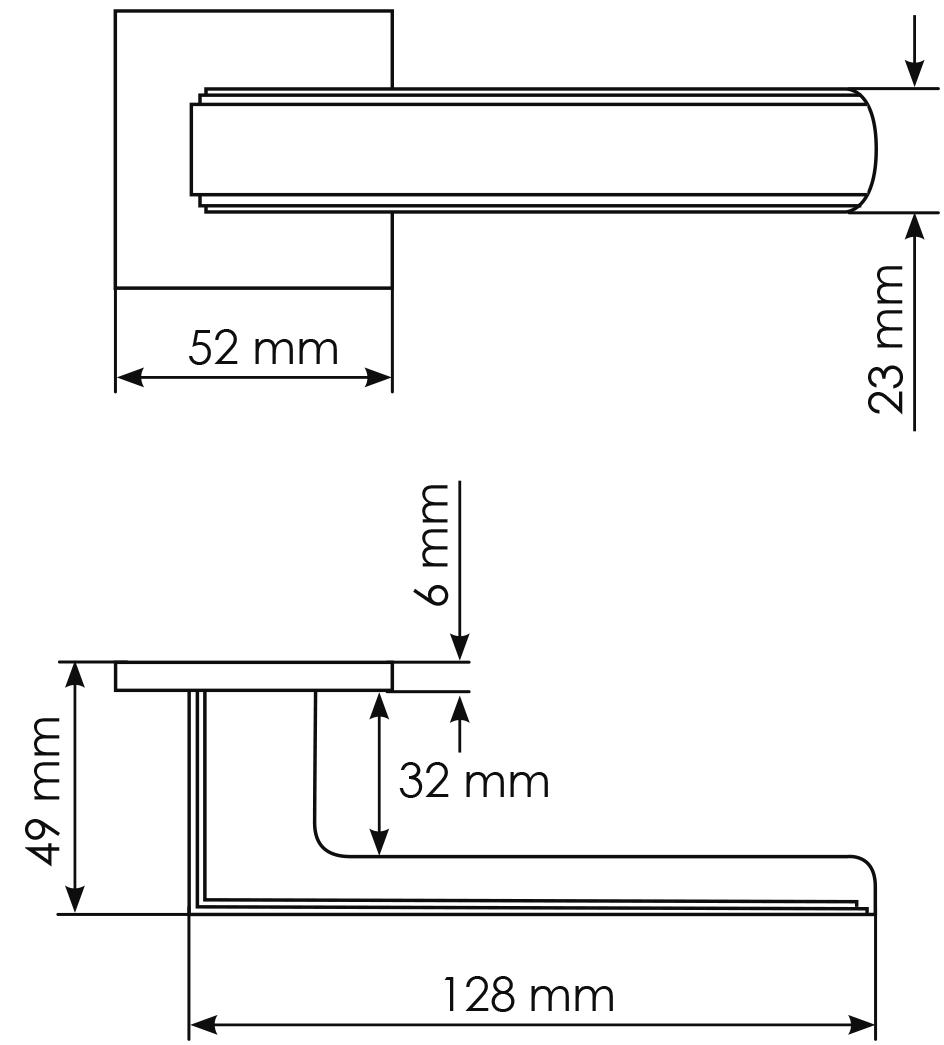 Ручка дверная MH-64-S6 BL STEPS на квадратной розетке 6 мм, цвет черный фото фурнитура Севастополь