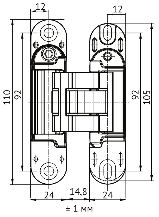 Петля скрытая HH-28 B врезная с 3D-регулировкой вес полотна до 40 кг, цвет черный фото купить в Севастополе