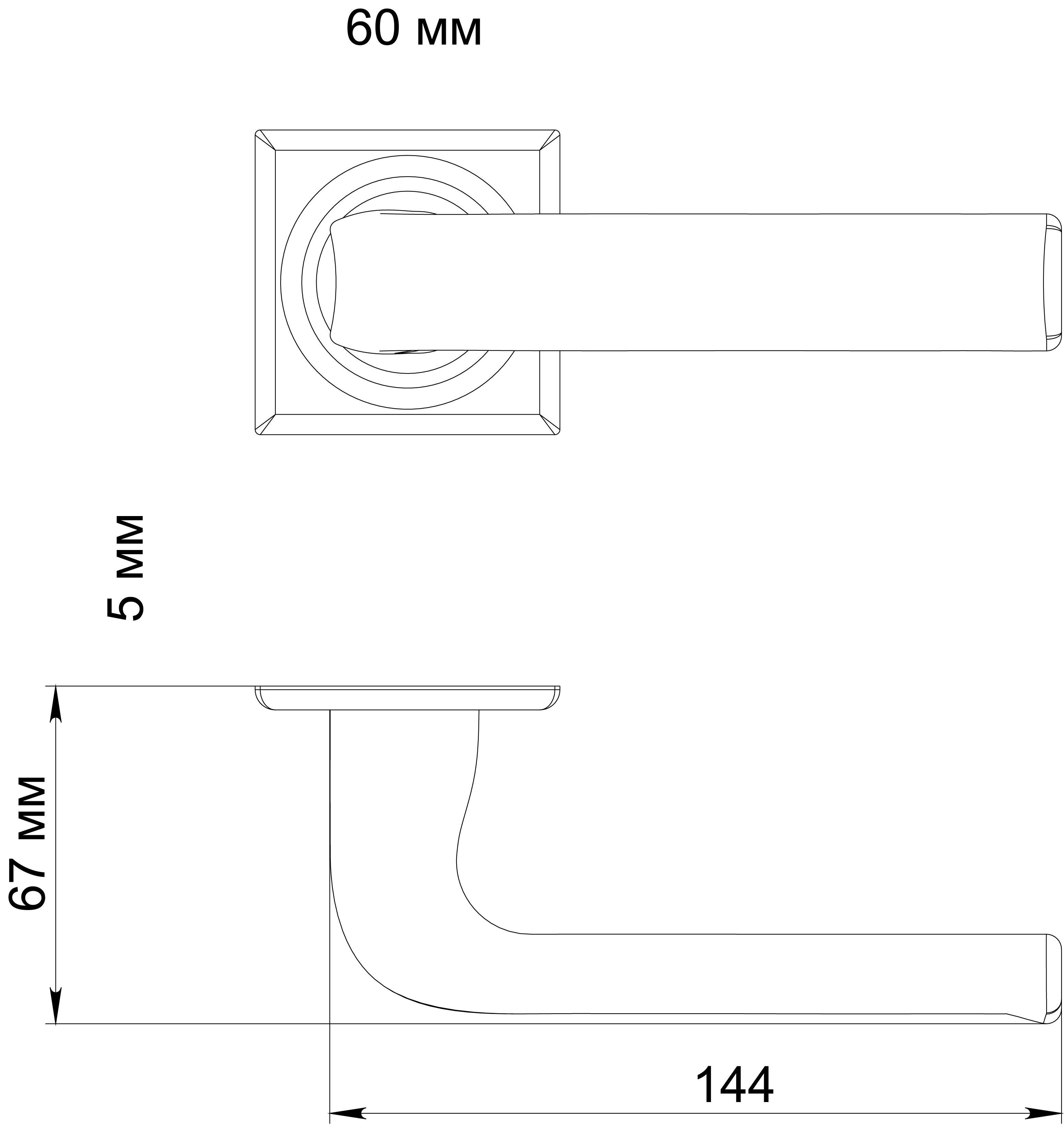 Ручка дверная THE BUS STATION S7 WF на квадратной розетке, цвет Зимняя стужа/Winter Frost фото фурнитура Севастополь