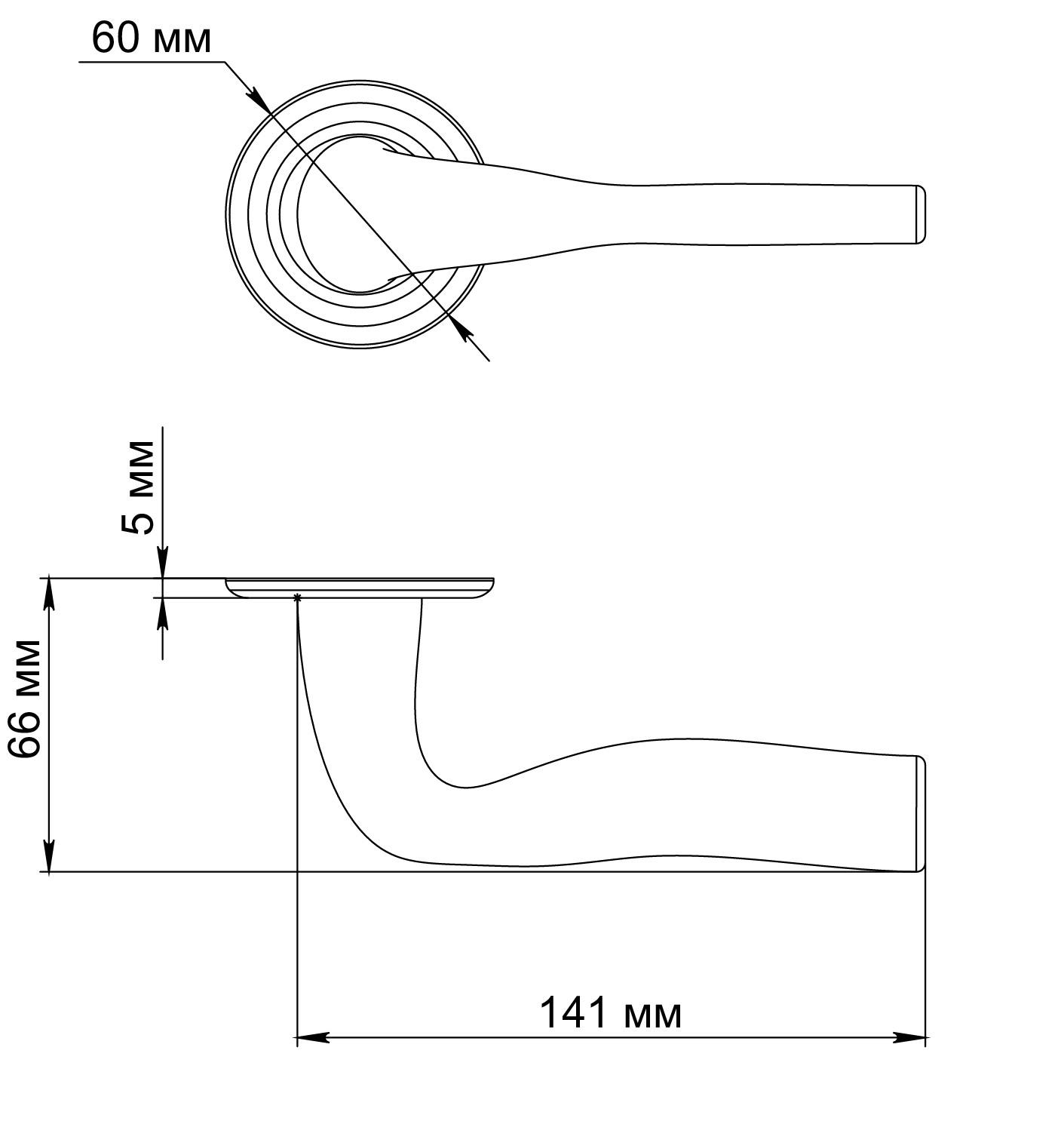 Ручка дверная LVB R7 AH на круглой розетке, цвет Осенний мёд/Autumn Honey фото фурнитура Севастополь