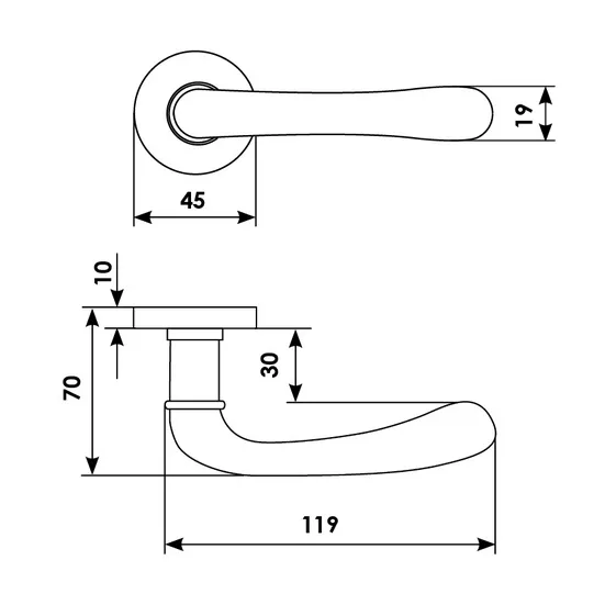 RING R3-E OBR, ручка дверная, цвет - кофе фото купить в Севастополе